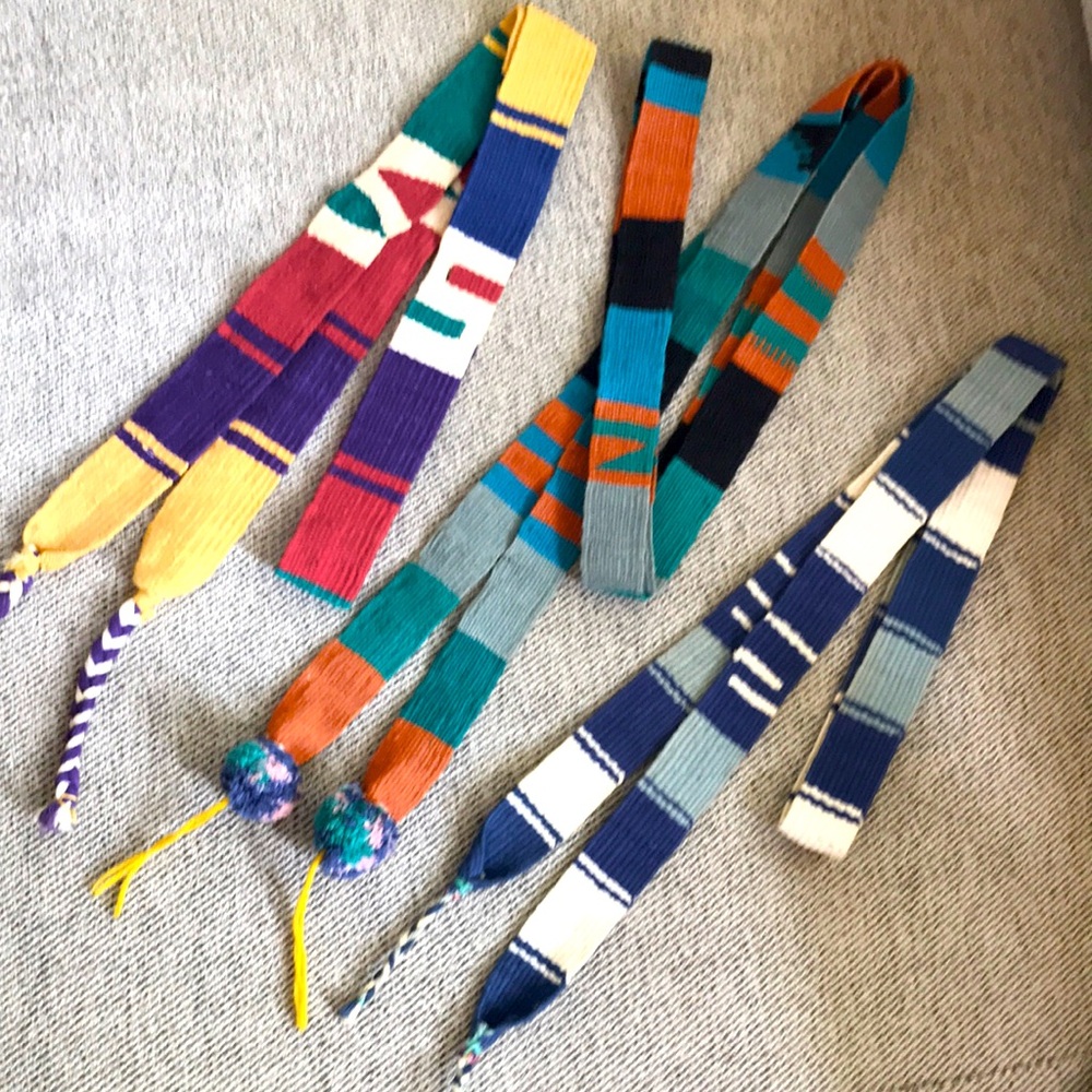 Guatemalan Woven Cotton Colorful Belts or Sashes Set of 2 - NO BLUE/WHITE - SOLD